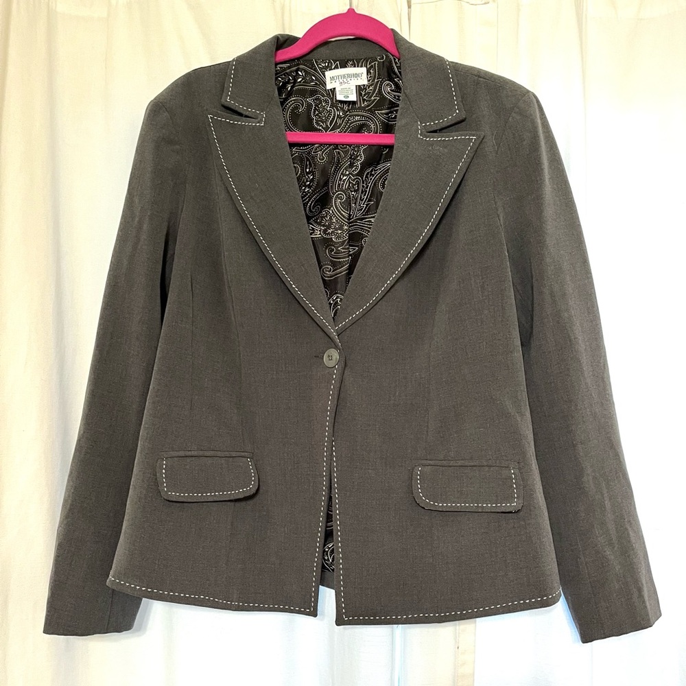 Motherhood Maternity one-button blazer, size XL.